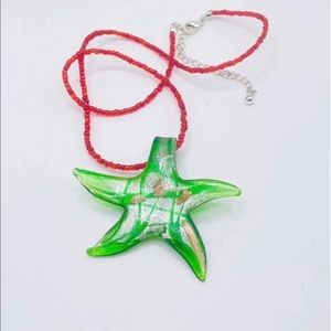 Glass Starfish Necklace